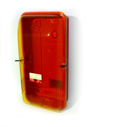Kassette für Feuerlöscher in ABS und transparenten Deckel für Feuerlöscher kg 9. Maße: 350 x 685 x 245 mm