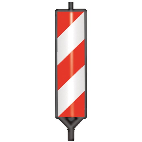 Leitelement in PVC mit beidseitigen Streifen, rot/weiß rückstrahlend Klasse.1. Maße 290 x 1220 x 60 mm