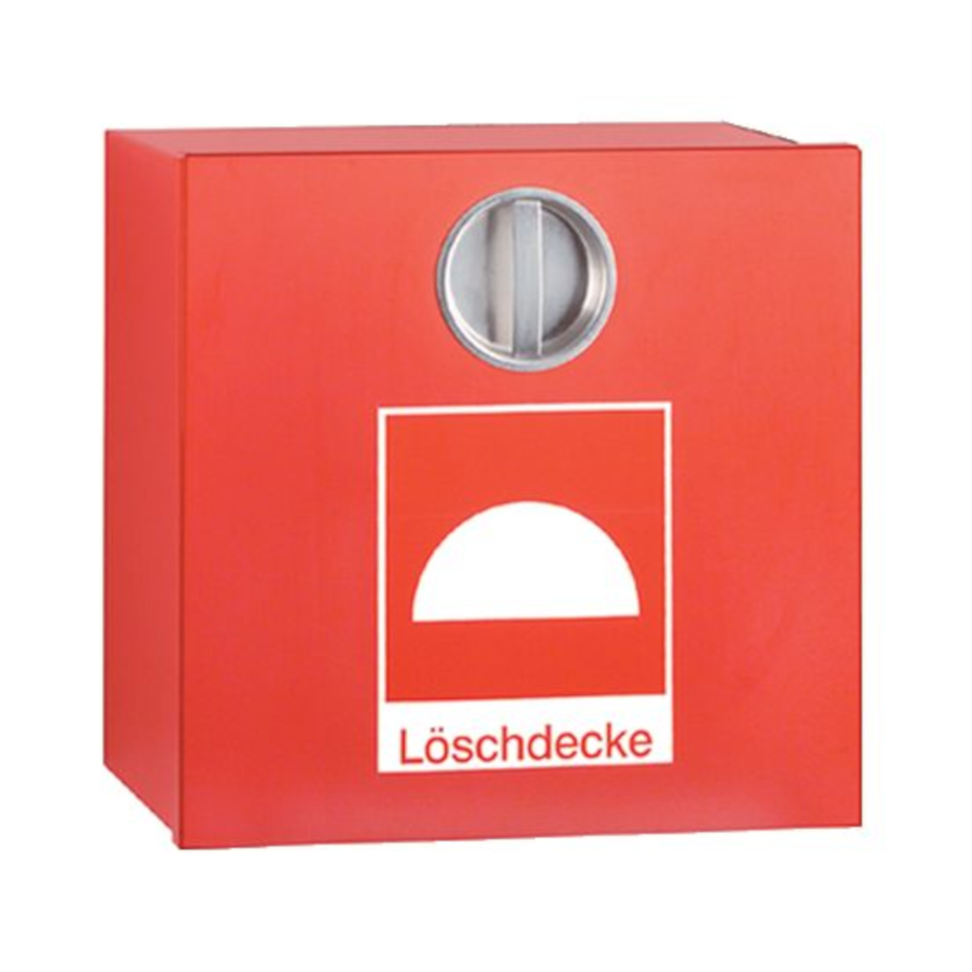 Löschdeckenbehälter LB3 rot, aus verzinktem Stahlblech mit Drehverschluss. Abmessungen: 315 x 305 x 125 mm