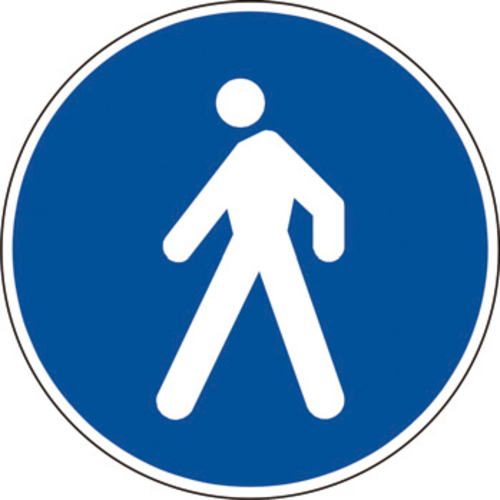 Straßenschild Fußgängerweg db plast rund 60, rückstrahlend Klasse 1